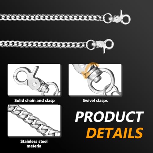 Image of Pants Wallet Chain for Men Women Boy Girl,Heavy Duty Pocket Chain Metal Wallet Keychain Jean Punk