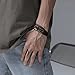 Graduation Gifts for Him To My Son Cross Leather Bracelet Handmade Men's Stainless Braided Leather Bracelet Crucifix Bangle Wristband Bracelet for Boys Teen Birthday Gift(Black, To My Son)