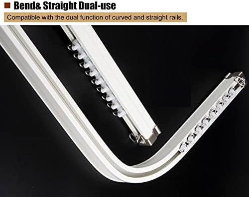 Curtain Track System,Heavy-Duty 2.5M Sliding Curtain Rod Set with Accessories, Curved Venetian Blind Rod for Easy Installation, Elegant Living Room Window Treatment