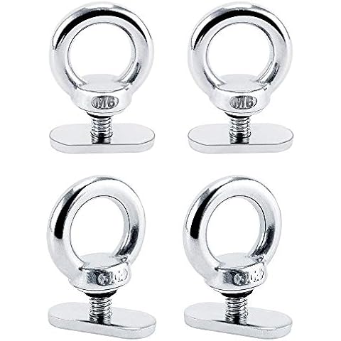 4 Pack 316 SS Track Mount Tie Down Eyelet, Hold Bungee Cord or Ropes Up to 0.6" Cover
