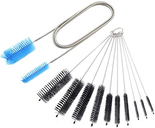 Sponsored Ad – Aquarium Brush Set, Flexible Double Ended Bristles Hose Pipe Long Tube Cleaner 155cm, with 10pc Different Size Stainless Steel Pipe Cleaning Brush for Fish Tank or Home Kitchen