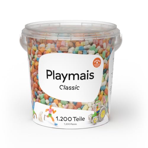 Playmais Classic 1200 Teile | Bastelset | natürliches Spielzeug | inkl. Schwämmchen, Bastelmesser | vegan, verantwortungsvoll & sicher für Kinder & Umwelt | ab 3 Jahren