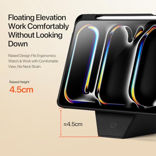 Image of ProElite Versatile Tablet Stand case for Apple iPad Pro 11 inch 2024 /2025 M4 /M5 5th /6th Gen, Smart flip Case with Stable Stands with Pencil Holder for iPad Pro 11 M4 /M5, Black