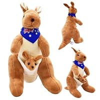 PLNVNVP 32CM Kangaroo Stuffed Animal,Kangaroo Plush Toy,Mum Kangaroos Hold Baby, Soft Realistic Soft Cuddly Animal Stuffed,Children's Birthday Gifts