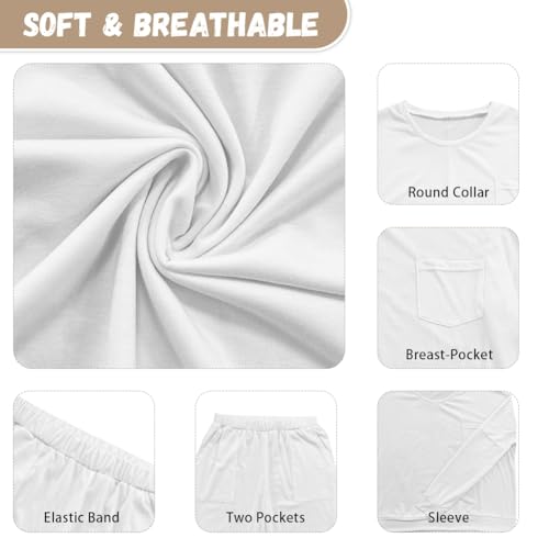 Image of Women's Pajamas Set Soft 2 Piece Loungewear Long Sleeve Pj Set Matching Sleepwear with Pockets for Women Plus Size