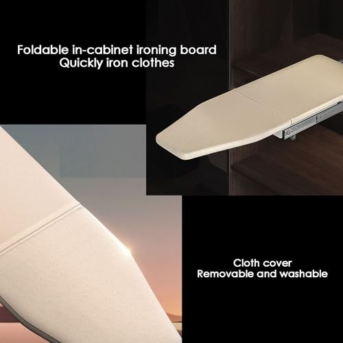 Planche à repasser rétractable et pliable beige pour buanderie - 3