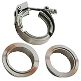 HTharros マフラー フランジ Vバンド ステンレス スチール クランプ マフラーバンド メイン パイプ サイレンサー ターボ 排気 パーツ 2"