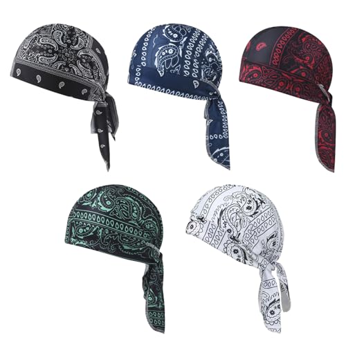 Genérico Bandana para Hombre y Mujer, pañuelo para la Cabeza, para Motero, Gorra para Bicicleta, Parte Inferior elástica, Transpirable, Absorbe el Sudor, de Secado rápido