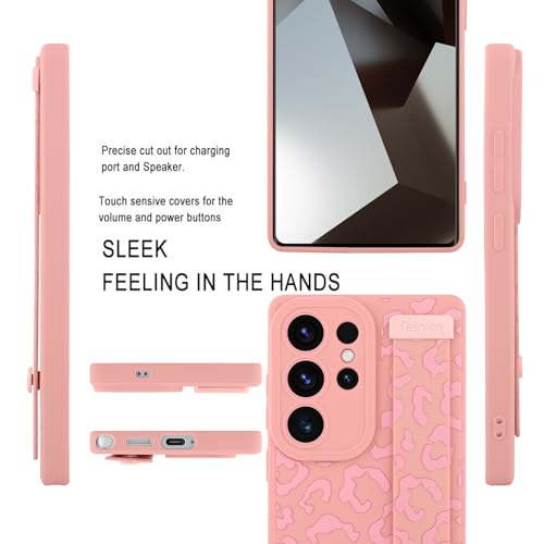 Image of Compatible with Samsung Galaxy S25 Ultra Case with Strap Wrist Pink