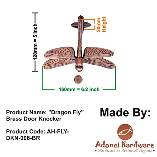 Adonai Hardware Dragon Fly Brass Door Knocker - Dark Bronze #TOP4