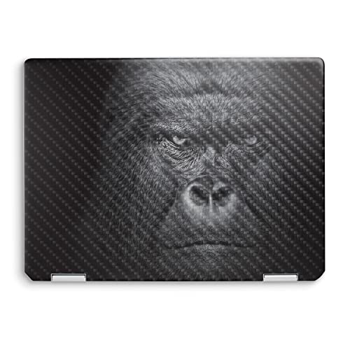 Image of MightySkins Carbon Fiber Skin Compatible with HP Spectre x360 14 inch (2022) Full Wrap Kit - Mono Gorilla | Protective, Durable Textured Carbon Fiber Finish | Easy to Apply | Made in The USA