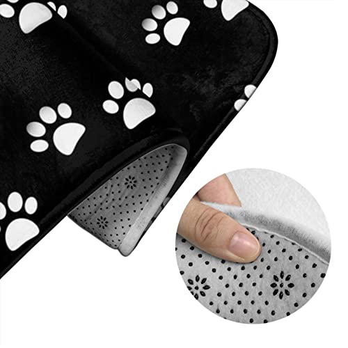 MBNGGAB Badematte + Konturmatte + Toilettendeckelbezug, Hund Pfote Drucke 3 Stück Badematten Set, mit rutschfester Klebeunterseite – Bild 6