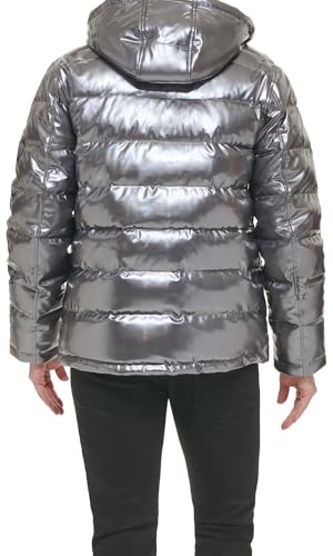 Guess mens Holographic Hooded Puffer Jacket4