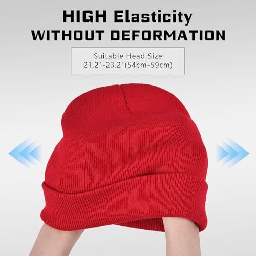Image of ZOORON Beanie for Men Women Warm Winter Hat Unisex Soft Knit Cuffed Beanie