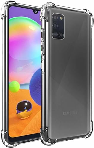 Image of BOXXO Flexible Back Cover for Samsung Galaxy A31 | Back Cover Transparent Clear Shockproof Case Four Corner Protection | Slim Protective Mobile Phone Cover for Samsung Galaxy A31
