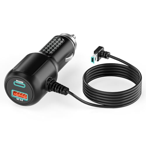 VASTHOME Mini USB Car Charger for Garmin GPS, Nuvi, Dezl, Drive (Asst/Luxe/Smart/TRK), VIRB, eTrex, RV, Zumo and Dash Cam - 20W PD | 11.5ft