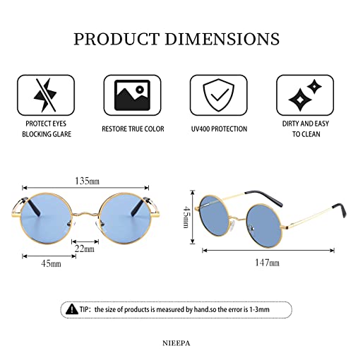 Image of Vintage Small Round Polarized Hippie Sunglasses for Men Women Circle Sun Glasses NP1002