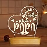 Vatertagsgeschenke für Papa,3d Illusion Lamp Ich liebe dich Papa Nachtlicht für Männer Papa Geburtstag Süße Wertschätzung danke