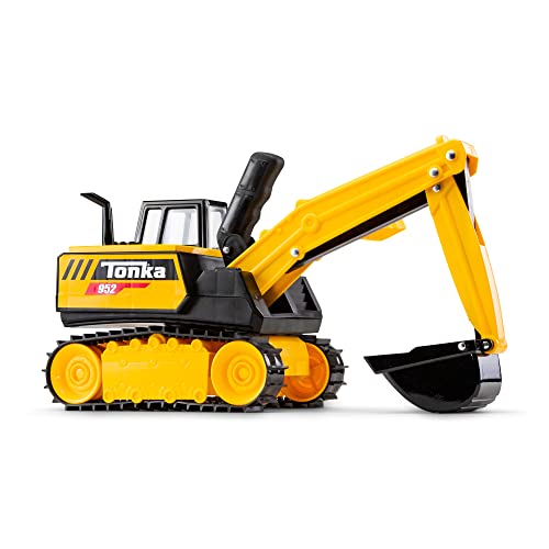Tonka 6182 Mighty Excavator, Kids Construction Toys For Boys And Girls, Vehicle Toys For Creative Play Trucks For Children Aged 3 +, Yellow & Black #TOP5