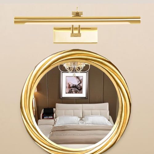 Aplique de pared LED de 40cm en oro con luz neutra para espejo y lectura