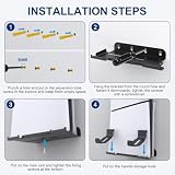 DEARBAG Uchwyt ścienny do PS5 Slim z 2 wyjmowanymi uchwytami na kontroler, czarny uchwyt na PlayStation 5 Slim Wall (optyczny i cyfrowy), metalowe akcesoria do PS5 z mocowaniem śrubowym