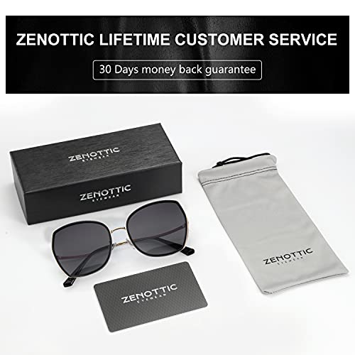 Zenottic Polarized Sunglasses For Women Cateye Oversized Vintage Metal Frame Gradient Lens Sun Glasses Uv400 Protection #TOP5