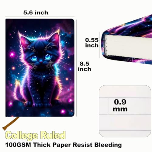 Cuaderno de gatos A5 de 200 páginas rayadas y tapa dura 2