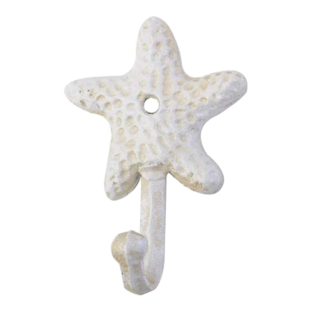 PPcdfre Starfish Cast Iron Decorative Wall Hooks Coats Aprons Hats Towels Hooks Beach Ocean Theme Chic Metal Hooks