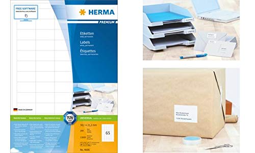HERMA Étiquettes universelles Premium 70 x 37 mm, blanc, vous recevrez 1 pièce de 200 feuilles
