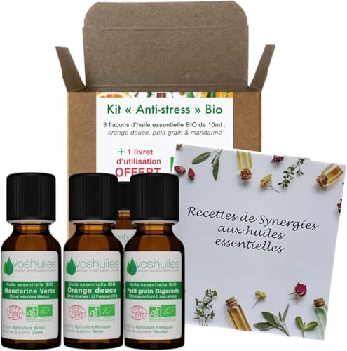 VOSHUILES - Huiles Essentielles Kit Anti Stress Orange Douce 3x10...