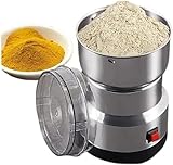 Molino de granos eléctrico pequeño, motor comercial de 300 ml, molino de acero inoxidable, molinillo de especias comercial de alta velocidad, for arroz, hierbas, maíz, nueces y sésamo.