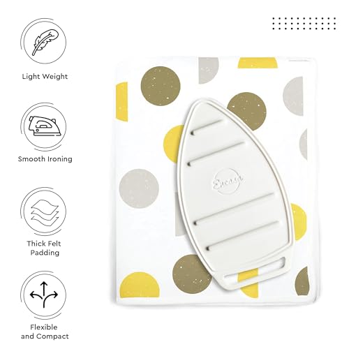 Image of Encasa XO Ironing Mat, 3mm Felt Padding, Silicone Iron Rest Yellow
