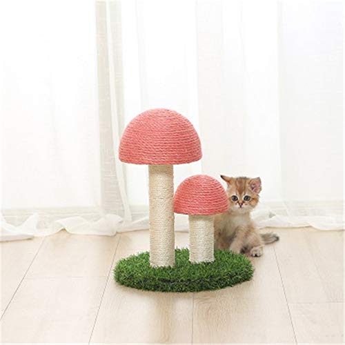 Rascador para gatos con poste en forma de hongo rosa miniatura 2