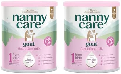 Nannycare Goat Based First Infant Milk โ Stage 1 (From Birth) | Baby Powder from Whole Goats Milk | Nutritionally Complete Formula for Combination or Bottle Feeding โ 800g (2 Pack)