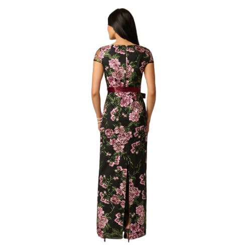 Image of Adrianna Papell Cascading Floral Embroidered Long Column Gown