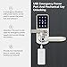 GEKRONE Smart Fingerprint Lock with Lever Handle, Keypad Touchscreen Keyless Entry Front Door Knob, APP Control Biometric Electronic Digital Deadbolt Set