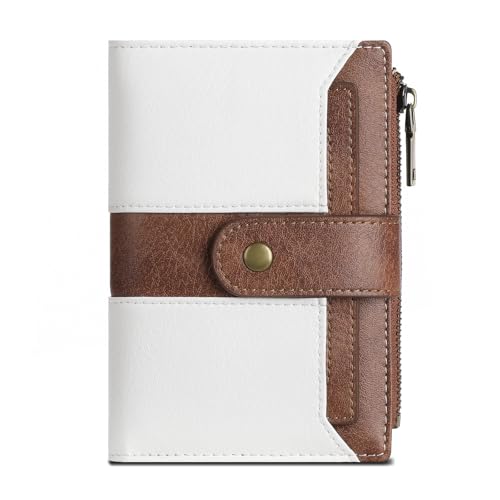 Image of SENDEFN Small Wallets for Women Leather Bifold Compact RFID Blocking with ID Window