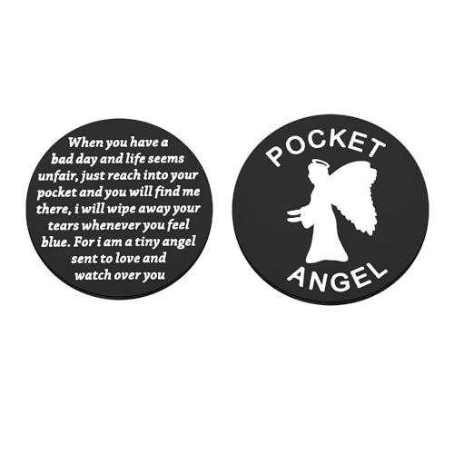 MAOFAED Guardian Angel Gift Guardian Angel Pocket Token Inspirational Quote Gift for Her Him (have a bad day black)