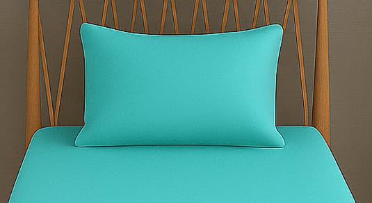 Image of DECOR2ADMIRE Cotton Bedsheet 300 Thread Count - Soft Solid Bed Sheet Set for Home, Bedroom & Hotel Use | with 1 Pillow Cover (Aqua Blue, Single 60 inch x 90 inch)