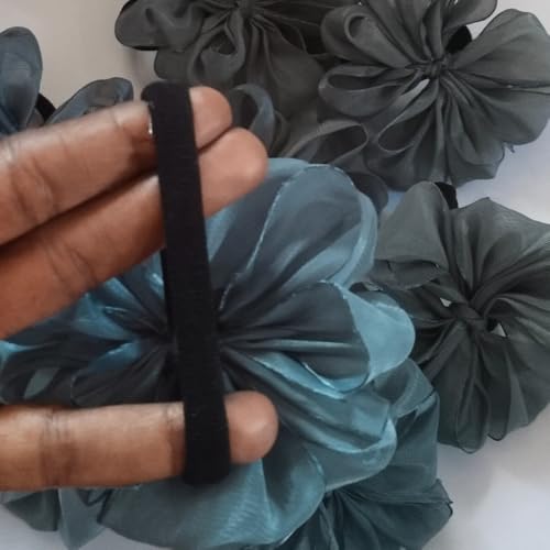 Image of Readymade Ribbon for School Girls - Soft Satin Bow Hair Accessory - Easy to Wear, Stylish & Neat Look - Ideal for School Uniforms bow in girls & Daily Use - Pack of 8 /School Ribbon in Kids (Gray)