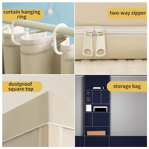 Dosel de cama individual con 4 postes esquineros para literas 7