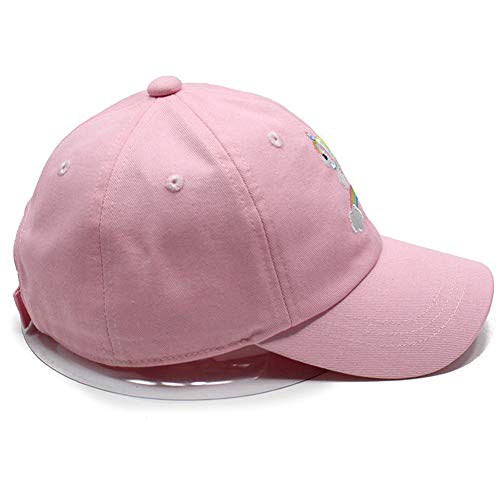 Julerwoo Kids Girls Unicorn Baseball Cap Pink Cotton Sun Hat For 3-12Y (Rainbow Unicorn) #TOP4