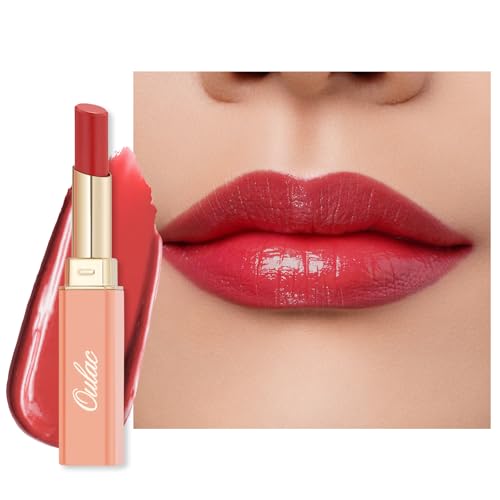 Bild von Oulac 2 in1 Lippenstift und Lip Balm, Saftiger und Glänzender Lippenpflege Lippenstift,Geschmeidige und Hydratisierte Lippen, Glänzendes Finish für trockene, rissige und spröde Lippen, Vegan (01)