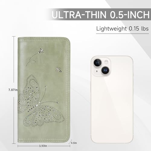 RFID Wallet Women Ultra Slim Thin Womens Wallet Compact Clutch Long Ladies Wallet for Women GREEN2