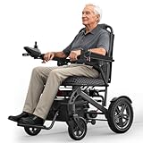 Electric Wheelchair for Adults, High Tech Electric Wheelchairs, 3 Seconds Folding Portable Wheelchair for Easy Transport, All Terrain Motorized Wheelchair with 20+ Miles Long Travel Range