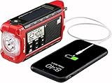 Best Emergency Radio Consumer Reports 2025 | Vanessa Davison Midland - ER210, Emergency Compact Crank Weather AM/FM Radio - Multiple Power Sources, SOS Emergency Flashlight, NOAA Weather Scan + Alert, & Smartphone/Tablet Charger (Red/Black)