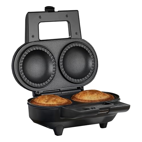 Cooks Professional Deep Fill Pie Maker with Crimping Edge Spatula & Pastry Cutter | 2-Pie Capacity | Perfect for Savory Fruit Meat & Veg Homemade Pies | Non-Stick Plates for Easy Use & Cleanup