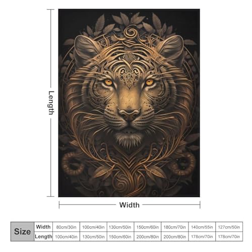 Colcha de franela de tigre 150x200 cm para cama y sofá 6