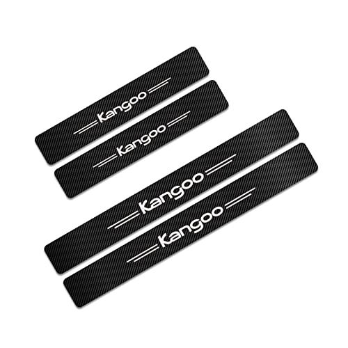 Symilov 4 Piezas Pegatinas Protective de Umbral de Puerta de Coche para REN-Ault, Tiras Decoración para Estribos de Coche de Fibra de Carbono con Logotipo, Kangoo
