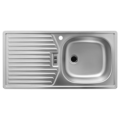 Preisvergleich Produktbild Rieber Spüle mit Hahnloch (Becken rechts) / Küchenspüle Edelstahlspüle E 86 K-R